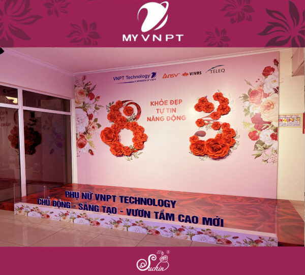 VNPT - BACKDROP HOA HỒNG TRANG TRÍ