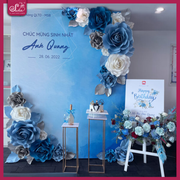 MSB - BACKDROP HOA GIẤY CHÚC MỪNG SINH NHẬT SẾP