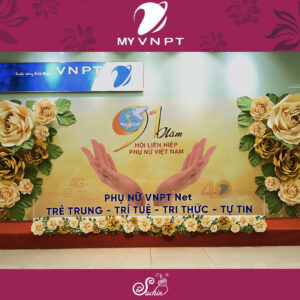 MY VNPT - BACKDROP TRANG TRÍ HOA KHỔNG LỒ