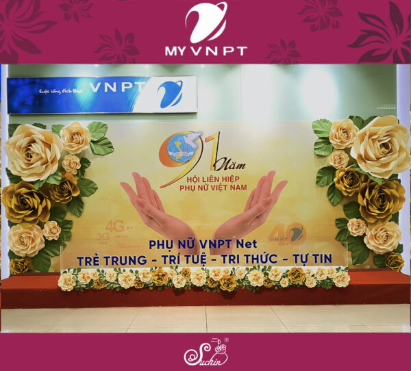 MY VNPT - BACKDROP TRANG TRÍ HOA KHỔNG LỒ