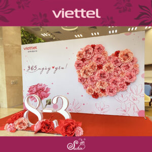 VIETTEL - BACKDROP TRÁI TIM HOA HỒNG