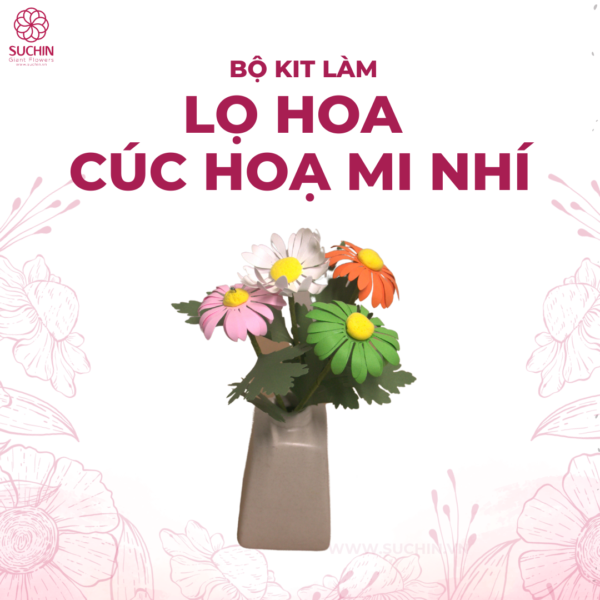 bộ kit làm lọ hoa cúc họa mi