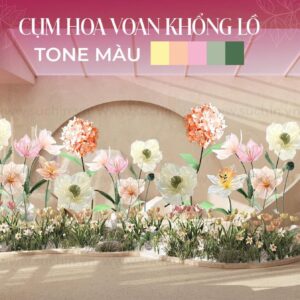 CỤM HOA VOAN KHỔNG LỒ ỨNG DỤNG TRANG TRÍ ĐA KHÔNG GIAN