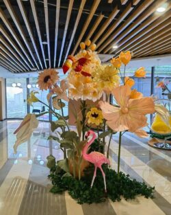 mẫu hoa giấy nhún trang trí