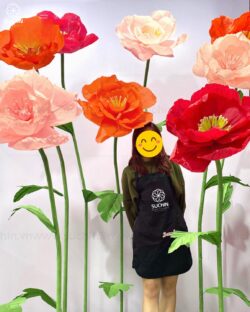 mẫu hoa giấy nhún trang trí