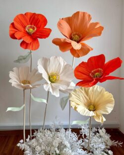 mẫu hoa giấy nhún trang trí