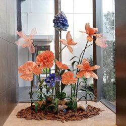 mẫu hoa giấy nhún trang trí